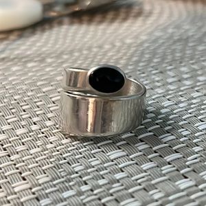 Silpada silver ring with onyx